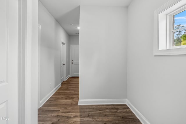 209 Broomgrove Way, Wake Forest, NC 27587 - corridor featuring dark wood finished floors and baseboards