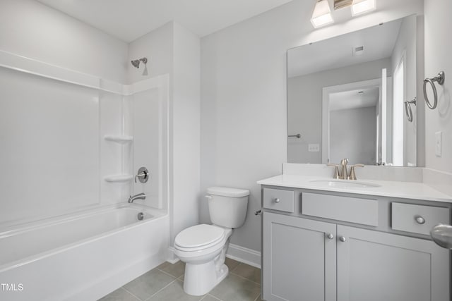 209 Broomgrove Way, Wake Forest, NC 27587 - bathroom featuring toilet, tile patterned flooring, shower / tub combination, vanity, and baseboards