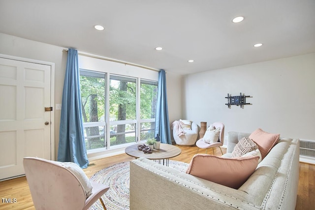 903 W Maynard Ave, Durham, NC 27704 - living room featuring recessed lighting and light wood-style floors