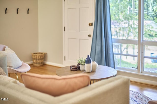903 W Maynard Ave, Durham, NC 27704 - living room with baseboards and wood finished floors