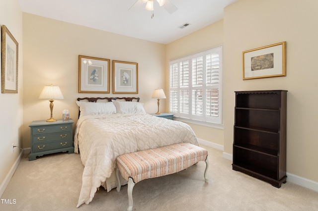 3928 Bentley Bridge Rd, Raleigh, NC 27612 - bedroom featuring light colored carpet, baseboards, and a ceiling fan