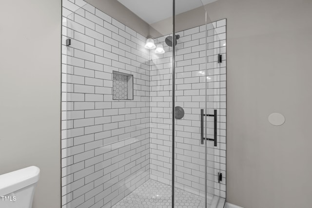 5804 Heathill Ct, Raleigh, NC 27603 - bathroom with toilet and a shower stall
