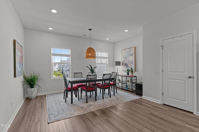 6415 Mentor Pl, Raleigh, NC 27616 - dining room featuring wood finished floors, baseboards, and recessed lighting