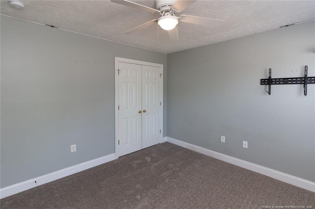 526 E Stack St, Saint Pauls, NC 28384 - carpeted spare room with ceiling fan, a textured ceiling, baseboards, and a smoke detector