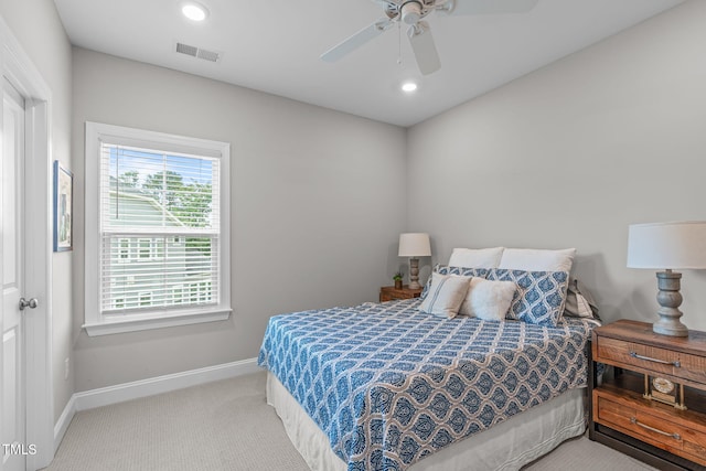 200 Baskerville Ct, Holly Springs, NC 27540 - bedroom featuring carpet flooring, recessed lighting, and a ceiling fan