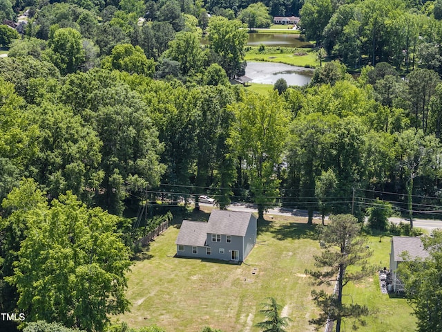 218 Mason Rd, Durham, NC 27712 - view from above of property with a large body of water