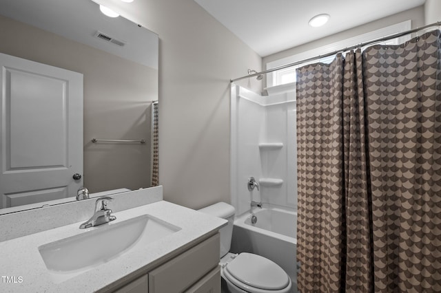 412 Carr Store Rd, Cedar Grove, NC 27231 - full bathroom featuring vanity, toilet, and shower / tub combo with curtain