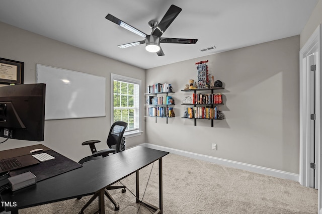 412 Carr Store Rd, Cedar Grove, NC 27231 - office space with carpet, ceiling fan, and baseboards