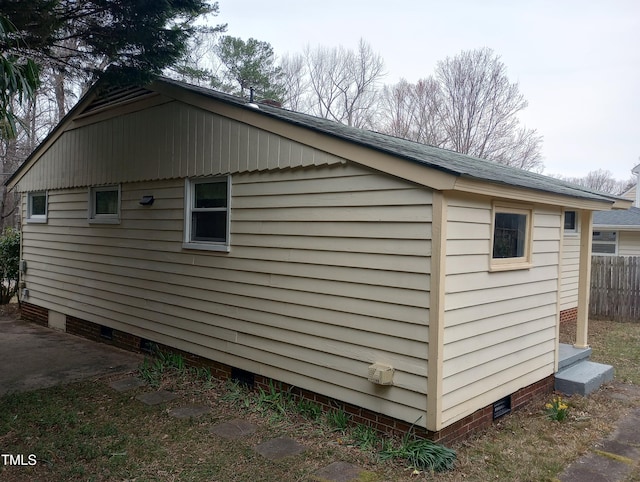 912 Dixie Trl, Raleigh, NC 27607 - view of side of home featuring crawl space