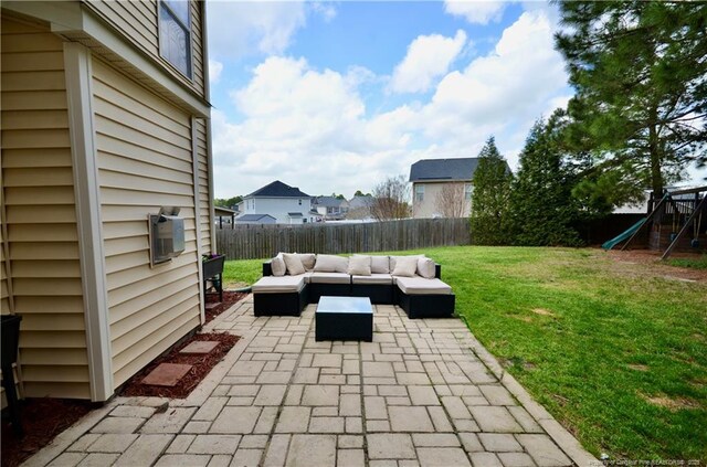 109 Red Coat Dr, Cameron, NC 28326 - view of patio / terrace featuring an outdoor hangout area and a playground