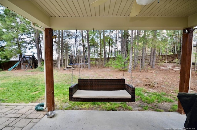 109 Red Coat Dr, Cameron, NC 28326 - view of patio with a trampoline
