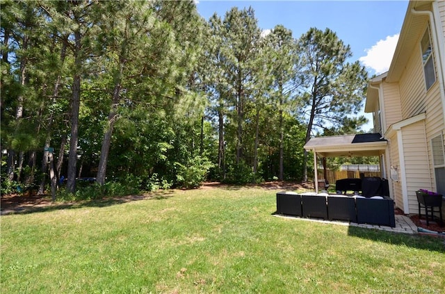 109 Red Coat Dr, Cameron, NC 28326 - view of green lawn featuring an outdoor hangout area and a patio