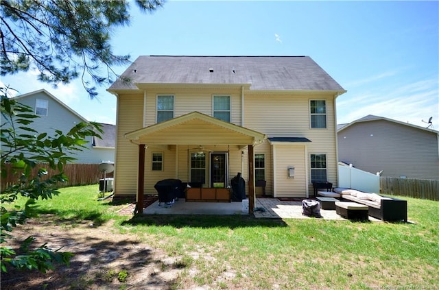 109 Red Coat Dr, Cameron, NC 28326 - rear view of property with an outdoor hangout area, a patio area, and ceiling fan