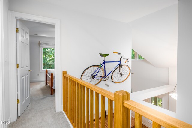 574 Chatham Dr, Chapel Hill, NC 27516 - corridor featuring an upstairs landing, carpet, and baseboards