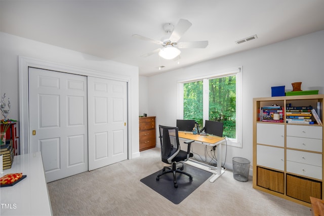 574 Chatham Dr, Chapel Hill, NC 27516 - office area with ceiling fan and carpet floors