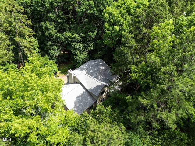574 Chatham Dr, Chapel Hill, NC 27516 - view from above of property with a heavily wooded area
