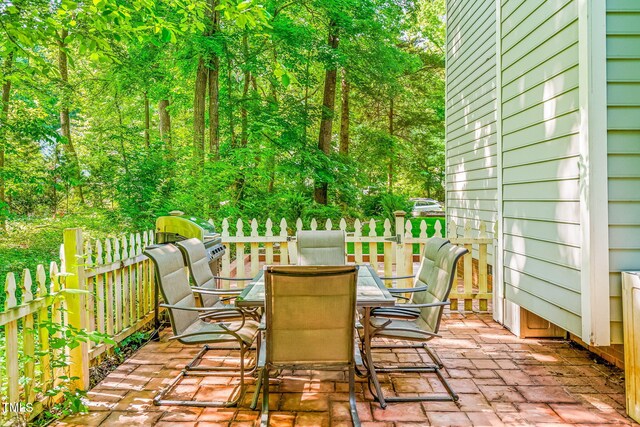 114 Bonaparte Dr, Hillsborough, NC 27278 - view of patio featuring outdoor dining space