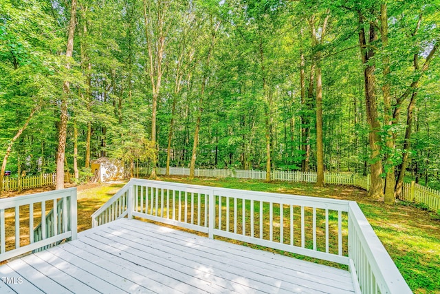 114 Bonaparte Dr, Hillsborough, NC 27278 - wooden deck with a wooded view