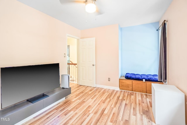 114 Bonaparte Dr, Hillsborough, NC 27278 - unfurnished bedroom with light wood finished floors, baseboards, and ceiling fan