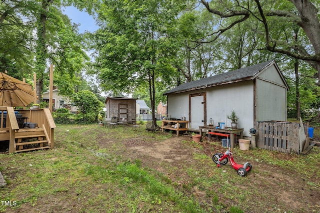1105 Hawthorne Ln, Burlington, NC 27215 - view of yard featuring a deck