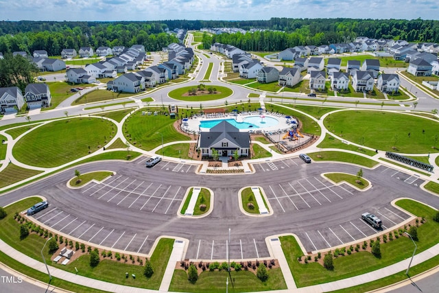 279 Edge Of Auburn Blvd, Raleigh, NC 27610 - aerial view of residential area featuring a pool area