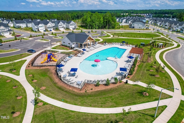 279 Edge Of Auburn Blvd, Raleigh, NC 27610 - aerial view of residential area with a pool area