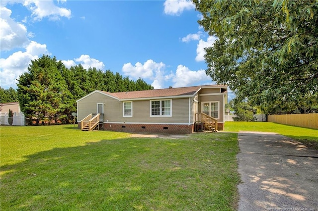 6131 Twiggs Ct, Hope Mills, NC 28348 - view of front of home featuring crawl space, entry steps, central AC, and driveway