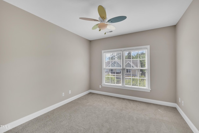 805 Alden Bridge Dr, Cary, NC 27519 - spare room with baseboards, light colored carpet, and a ceiling fan