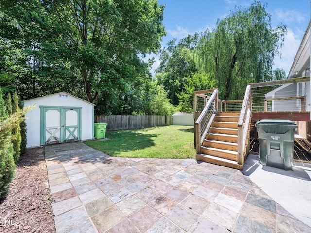 8312 Bellingham Cir, Raleigh, NC 27615 - view of patio with stairs and a wooden deck