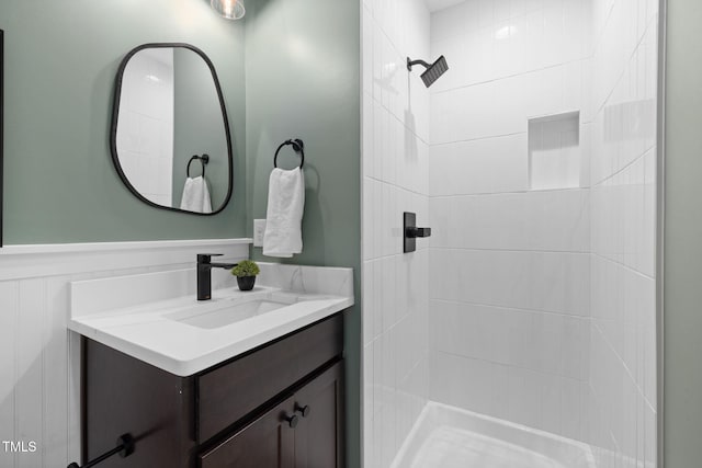 18 W Academy St, Wendell, NC 27591 - bathroom with vanity and tiled shower