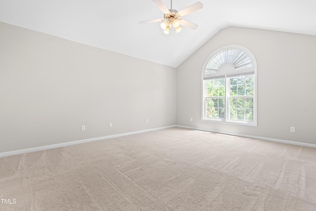 203 Worsham Dr, Chapel Hill, NC 27516 - carpeted spare room with a ceiling fan, lofted ceiling, and baseboards
