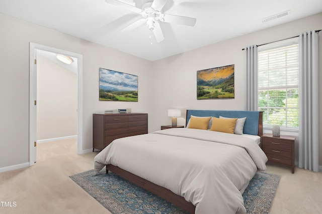 203 Worsham Dr, Chapel Hill, NC 27516 - bedroom featuring light carpet, baseboards, and a ceiling fan