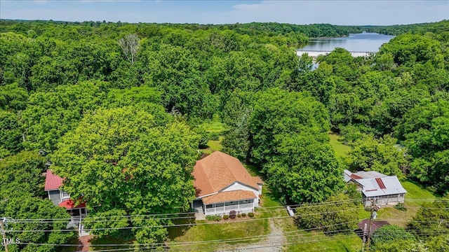 5625 Church Rd, Graham, NC 27253 - drone / aerial view of a heavily wooded area and a large body of water