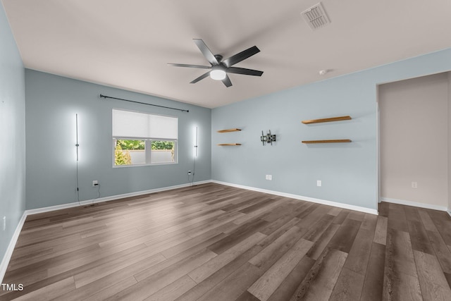 1401 Justice Union Ct, Raleigh, NC 27604 - unfurnished room with ceiling fan, wood finished floors, and baseboards