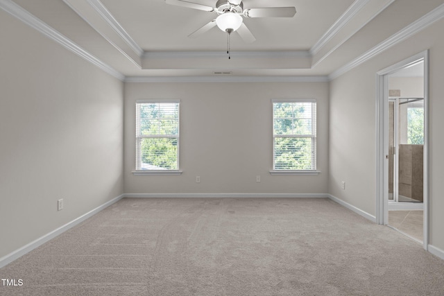 2082 Weston Green Loop, Cary, NC 27513 - unfurnished room with healthy amount of natural light, a tray ceiling, carpet, and ornamental molding