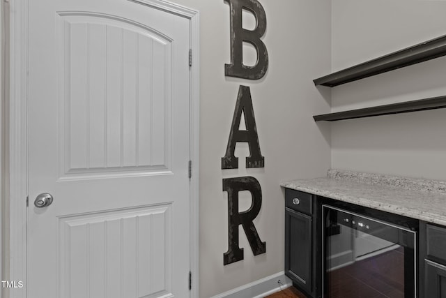 2082 Weston Green Loop, Cary, NC 27513 - indoor dry bar with beverage cooler and baseboards