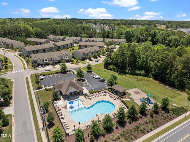 1896 Blue Jay Pt, Apex, NC 27502 - aerial view of a forest and a pool