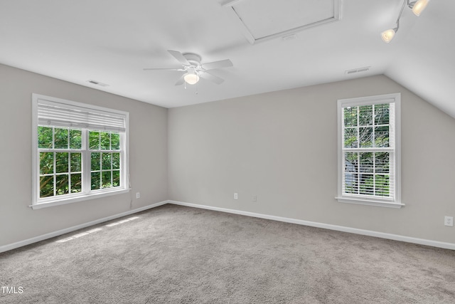 113 Feezor Ct, Clayton, NC 27527 - carpeted spare room with ceiling fan and lofted ceiling
