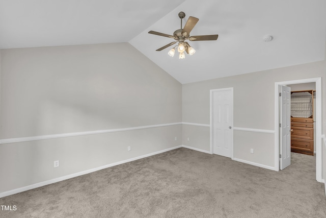113 Feezor Ct, Clayton, NC 27527 - unfurnished bedroom featuring lofted ceiling, carpet, ceiling fan, and a closet
