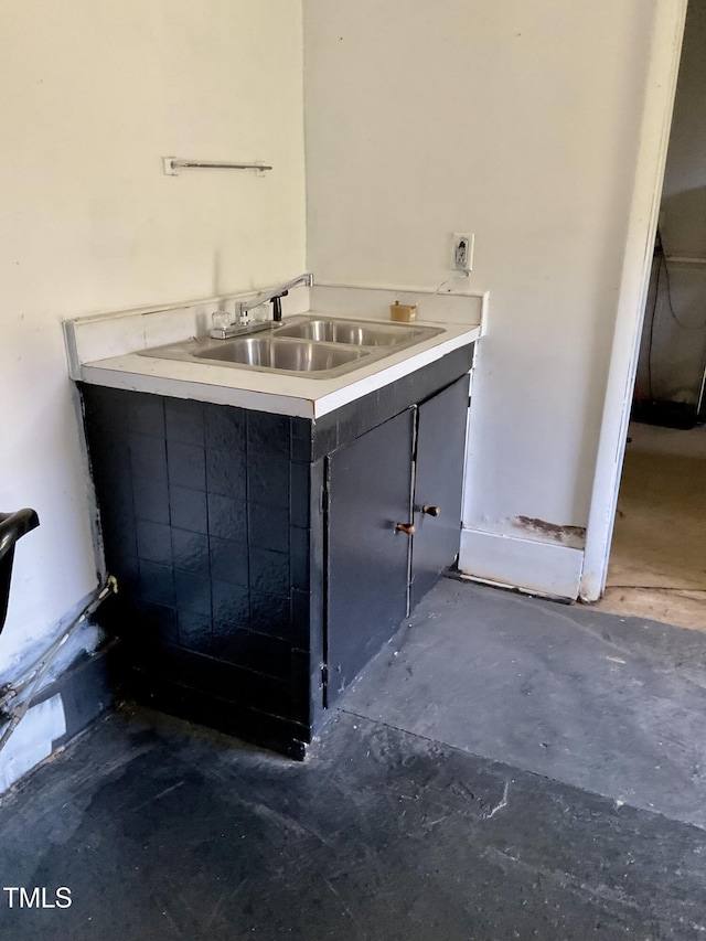 1403 S Roxboro St, Durham, NC 27703 - bathroom with unfinished concrete floors and vanity