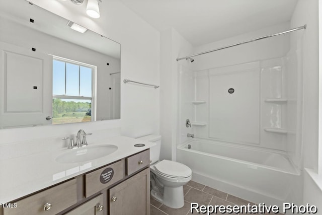 56 Mable Ct Unit 20, Lillington, NC 27546 - bathroom with vanity, tile patterned flooring, bathing tub / shower combination, and toilet