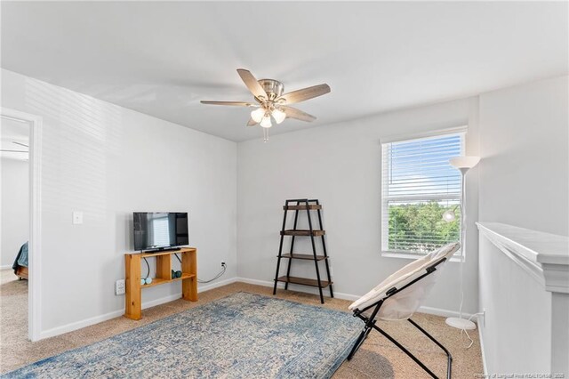 905 Sapphire Stone Ln, Hope Mills, NC 28348 - bedroom featuring carpet, baseboards, and ceiling fan