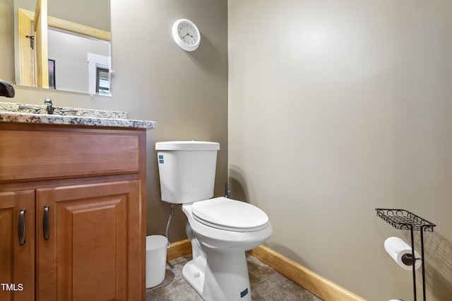 49412 River Run Rd, Albemarle, NC 28001 - bathroom with toilet, baseboards, vanity, and tile patterned floors