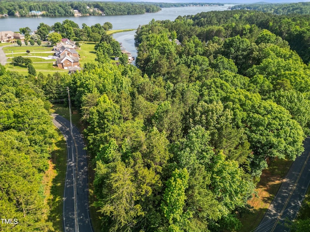 49412 River Run Rd, Albemarle, NC 28001 - bird's eye view of a nearby body of water and a heavily wooded area
