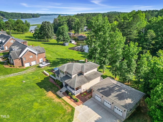 49412 River Run Rd, Albemarle, NC 28001 - view from above of property with a nearby body of water and a forest