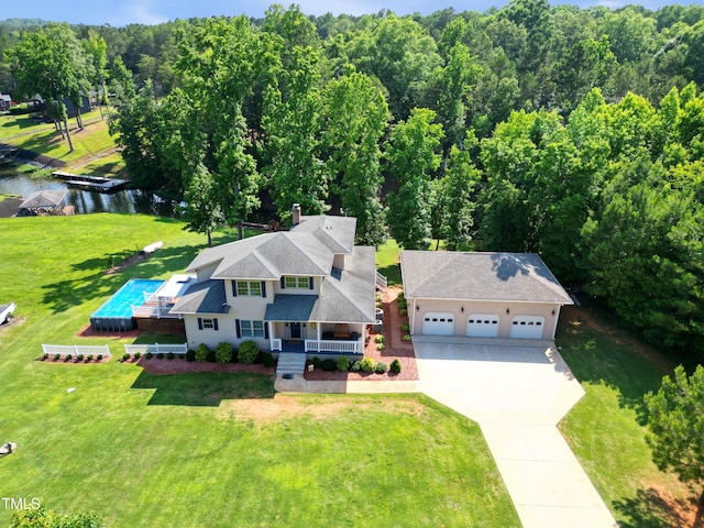 49412 River Run Rd, Albemarle, NC 28001 - view of subject property with a large body of water and a forest