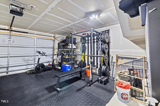 2006 Nola Ln, Durham, NC 27713 - workout area featuring a garage
