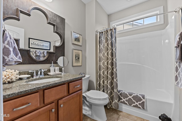 1012 Autumn Meadow Ln, Wake Forest, NC 27587 - full bathroom featuring vanity, shower / bath combo, toilet, and tile patterned flooring