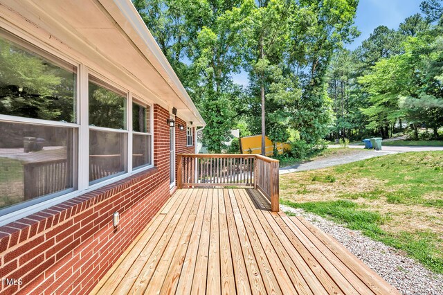 112 S Joyland St, Durham, NC 27703 - wooden terrace with view of wooded area