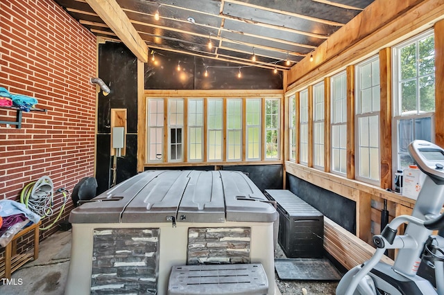 112 S Joyland St, Durham, NC 27703 - sunroom / solarium featuring vaulted ceiling